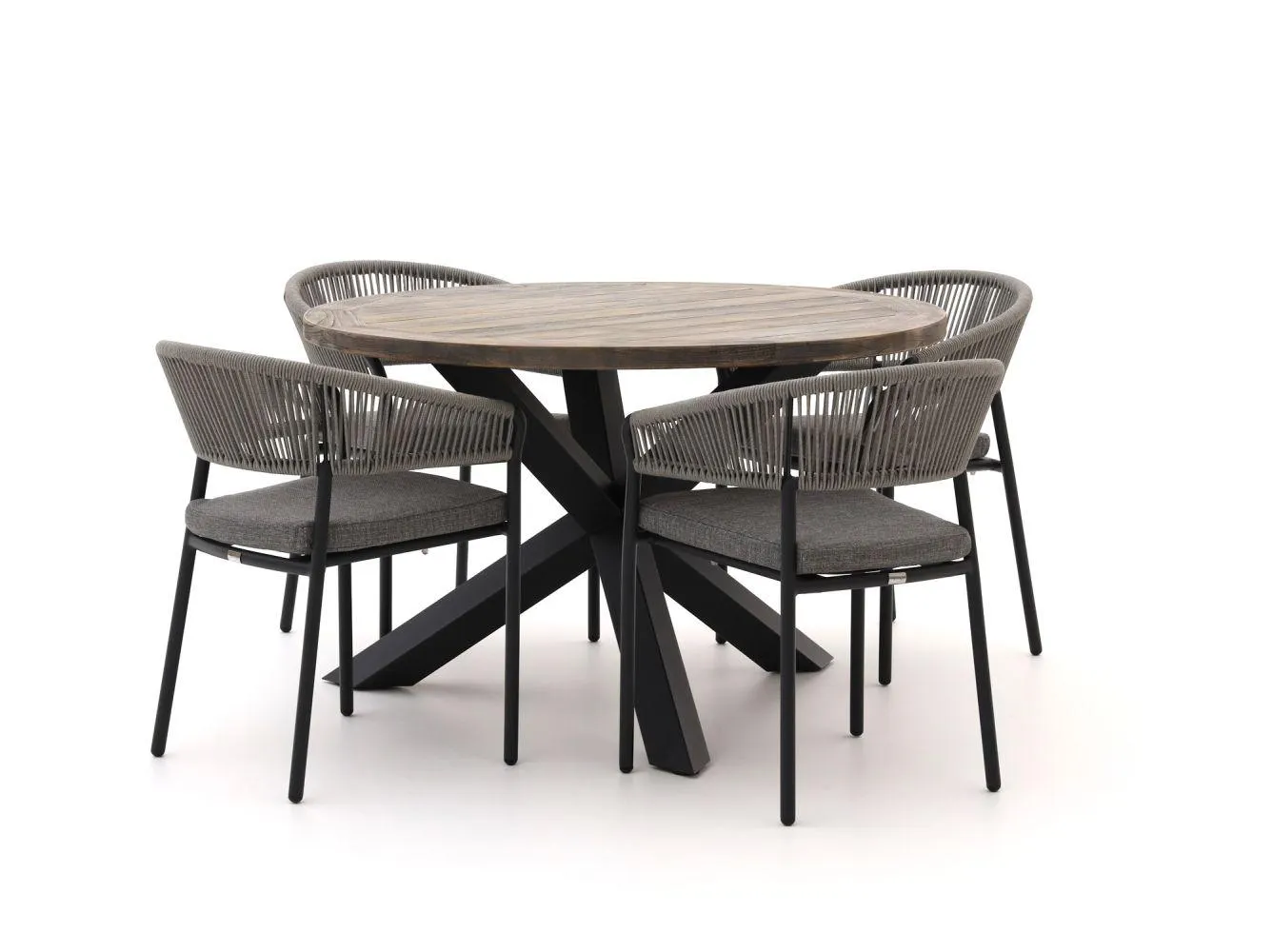 Bellagio Nova Siri/ROUGH-Y Ø 120cm dining tuinset 5-delig stapelbaar