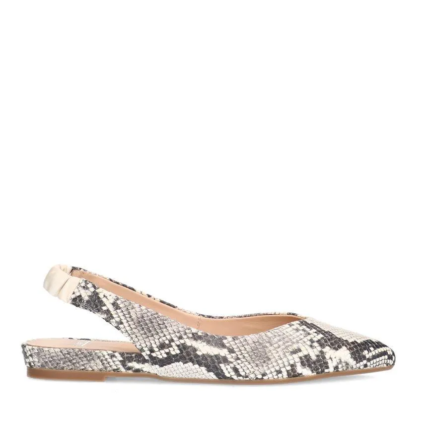 Slangenprint leren slingbacks