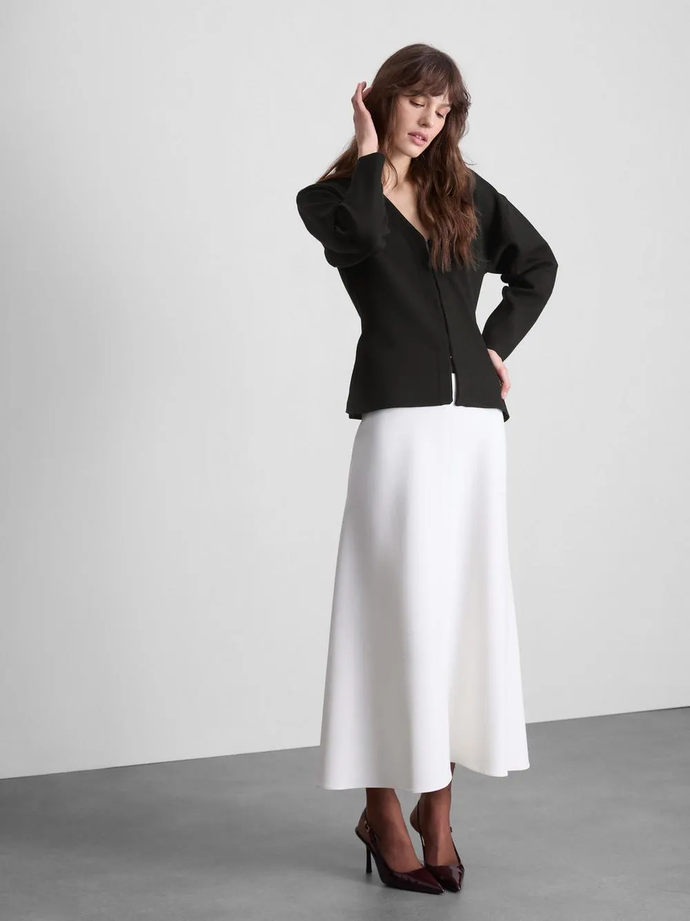 Gilet sculpté à col en V