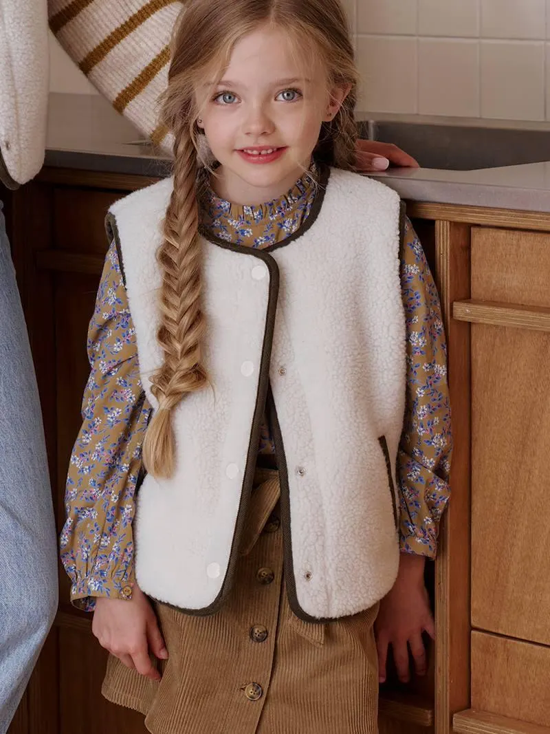 Gilet mixte sans manches réversible capsule famille - écru