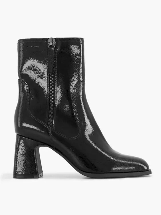 Zwarte enkellaars hak