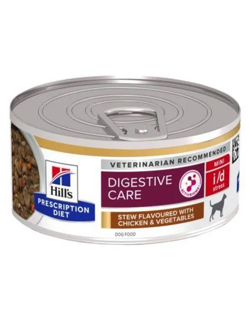 Hill's Prescription Diet I/D Digestive Care Mini Stress Stoofpotje Blik - Hondenvoer - Kip Groente 156 g