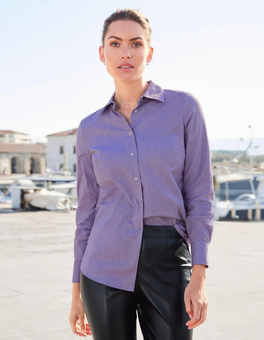 Getailleerde flanel blouse