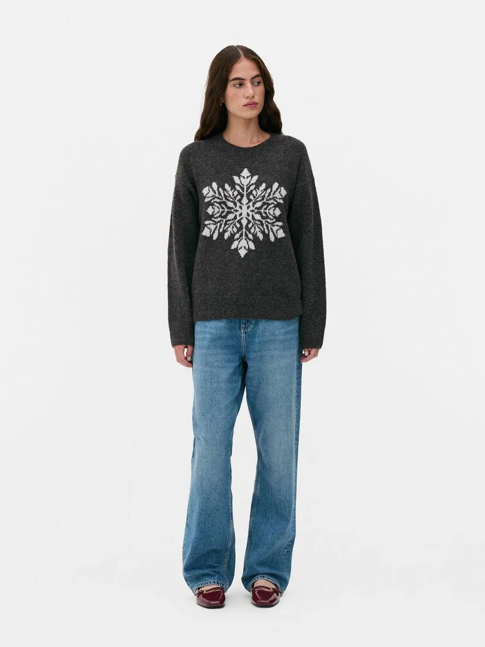 Pull de Noël en maille à motif flocon de neige