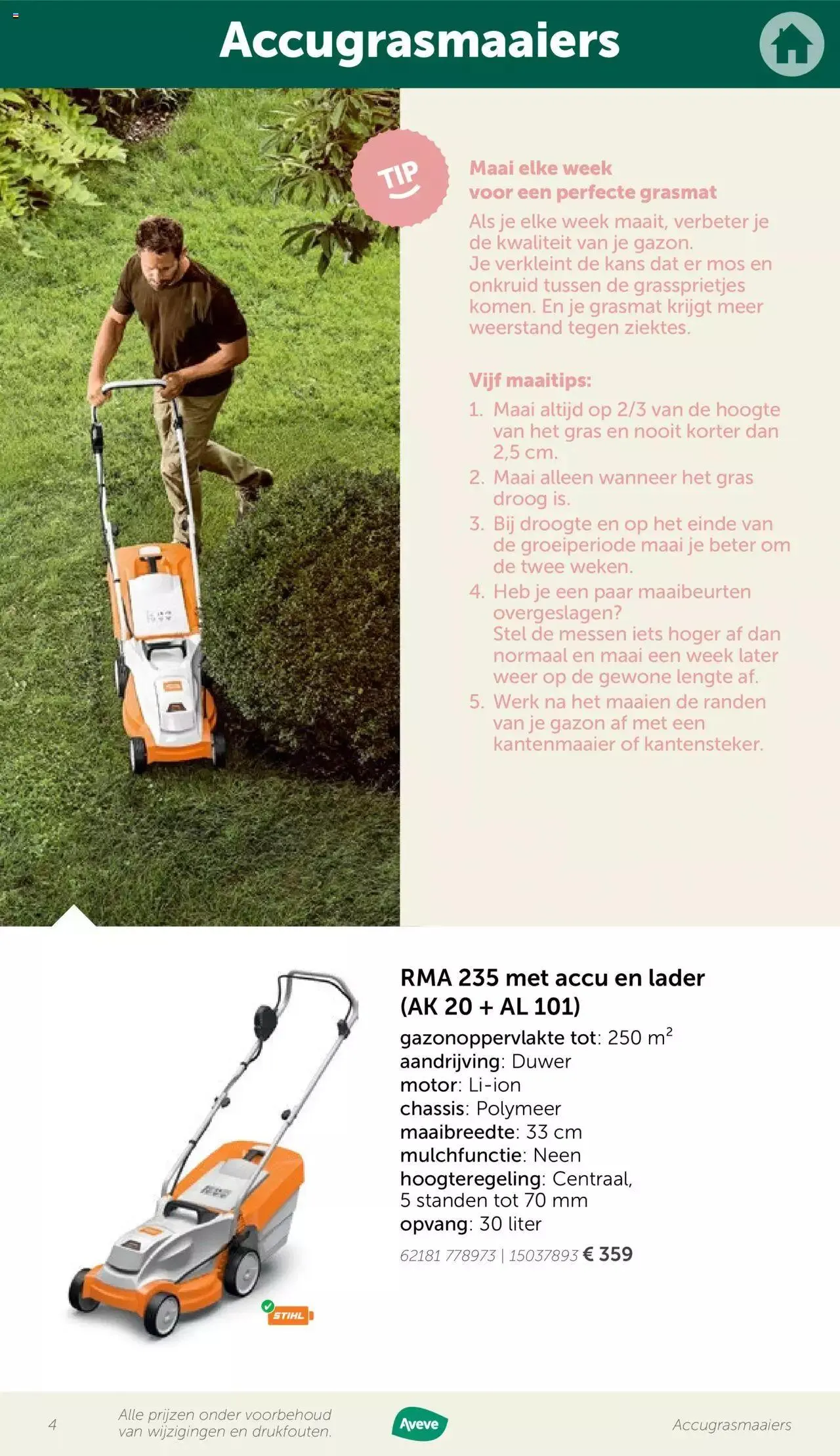 Aveve folder - Gids tuinmachines van 12 mei tot 31 december 2023 - folder pagina 4