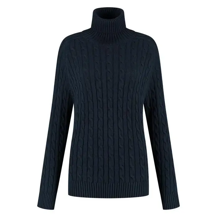Slouchy Cable Roll Neck Trui Dames