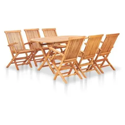 table et chaise de jardin vidaXL Brun mobilier de jardin en bois