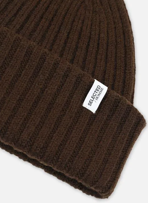 Selected Homme Slhmerino Wool Beanie W Bruin