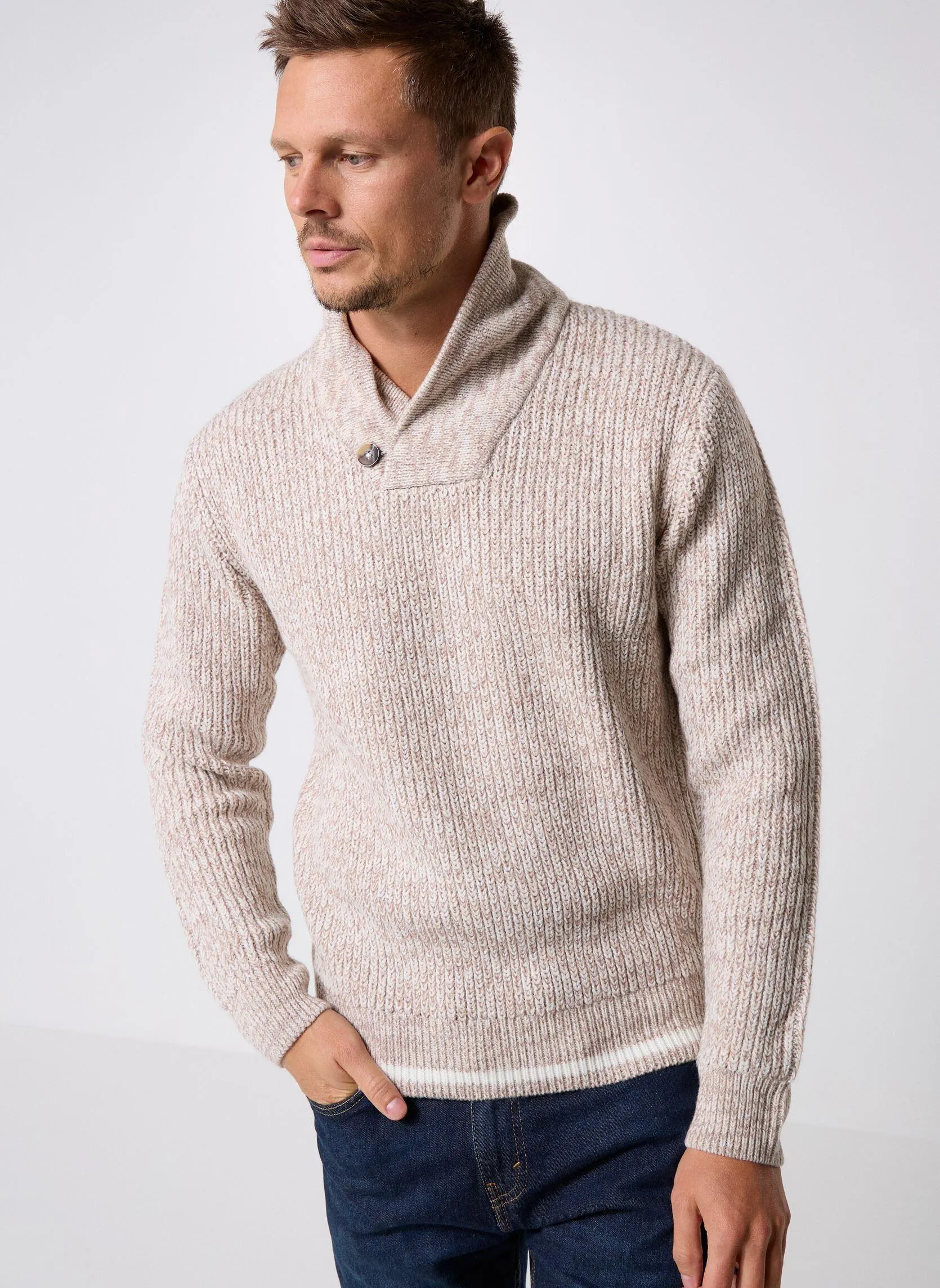 Truien MAROUANE2 heren beige