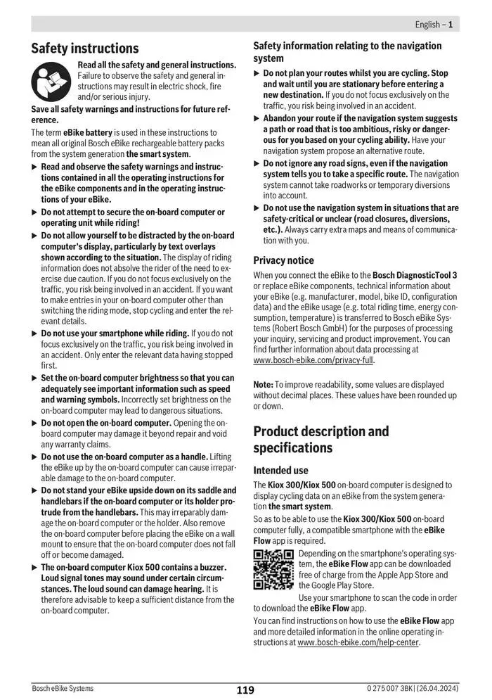 Electric Bike Manual van 12 februari tot 12 augustus 2025 - folder pagina 119