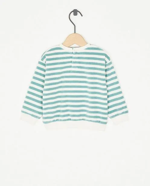 Gestreepte sweater van badstof