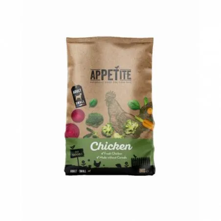 Appetite Croquettes sans céréales au poulet Pour Petite race de Chien Adulte 8kg