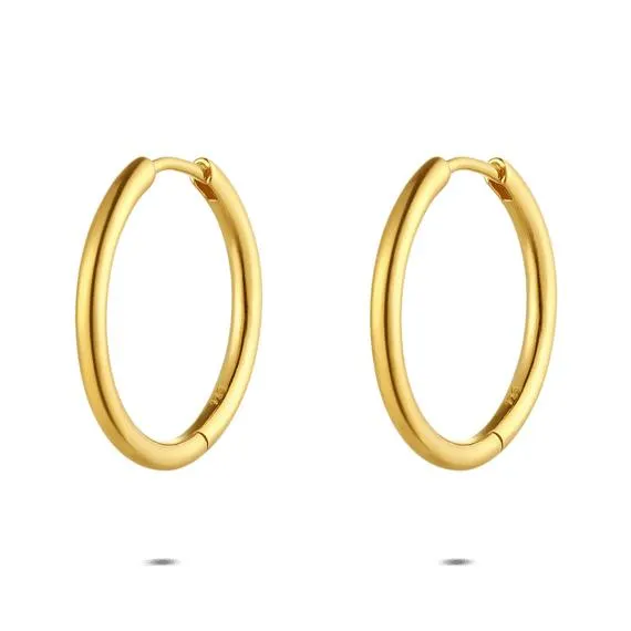 Oorbellen in 18 kt verguld zilver, ronde vorm