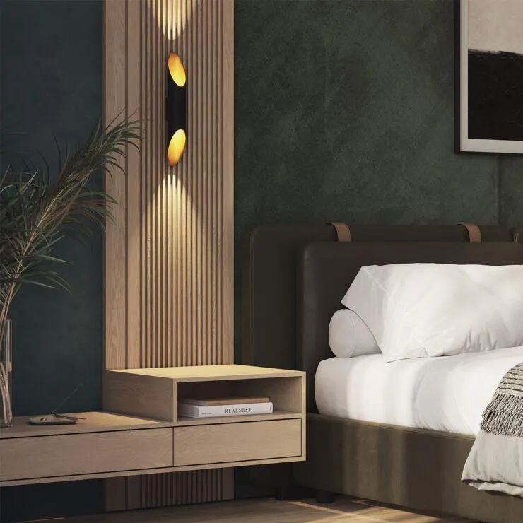 Design fali lámpa fekete arannyal - Organo L.