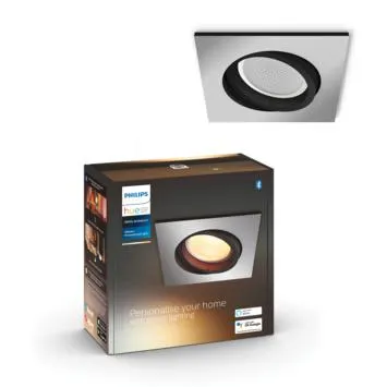 Philips Hue Milliskin inbouwspot vierkant 1x5.5W aluminium excl. switch incl. bluetooth