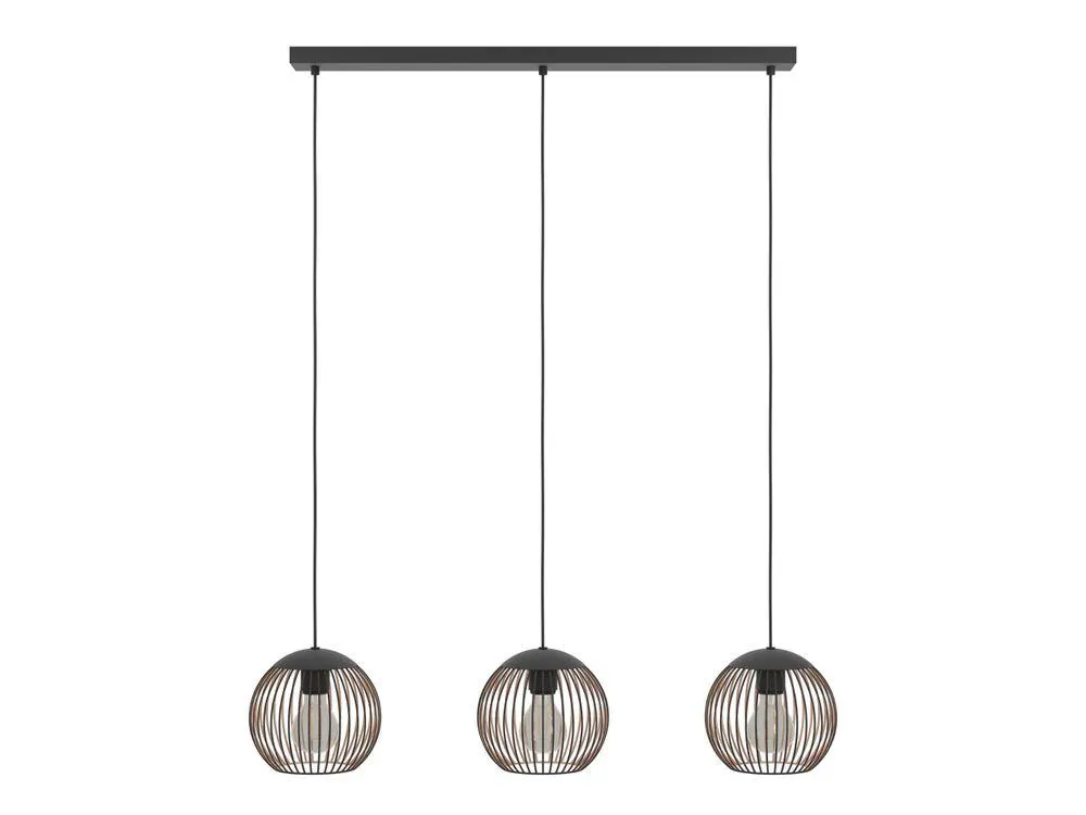 Hanglamp ALMANZORA - Zwart/Koper