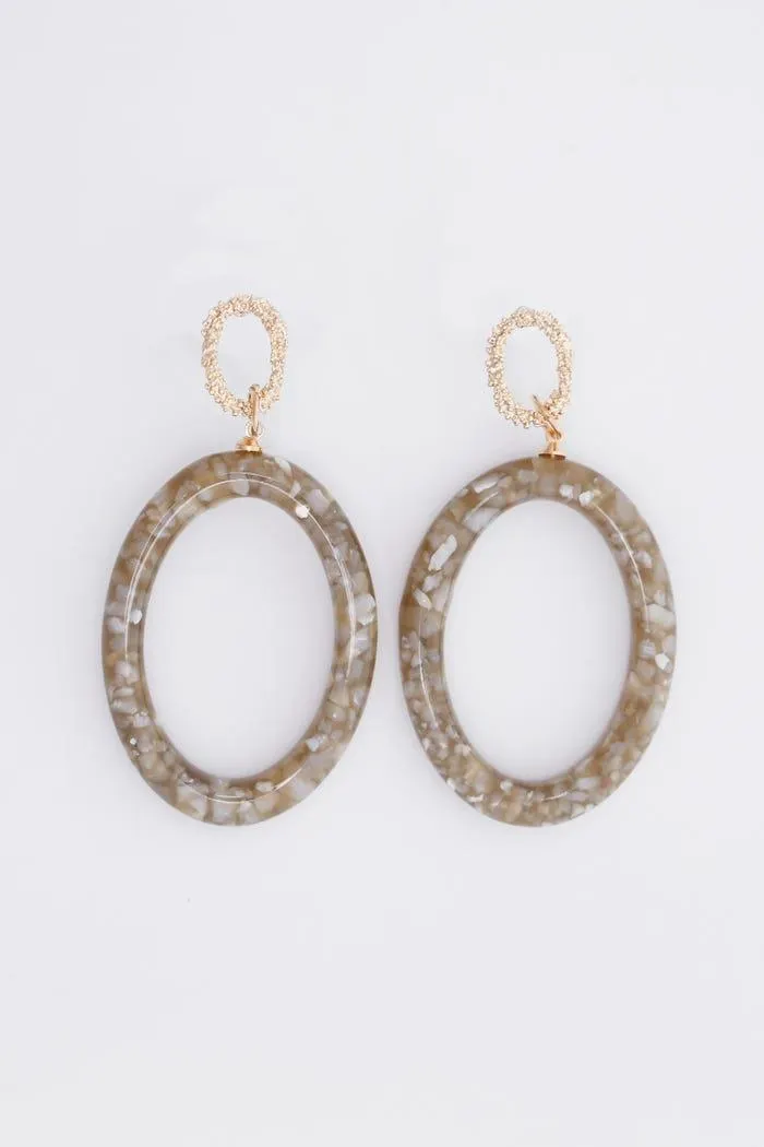 Oorbellen groot rond tortoise