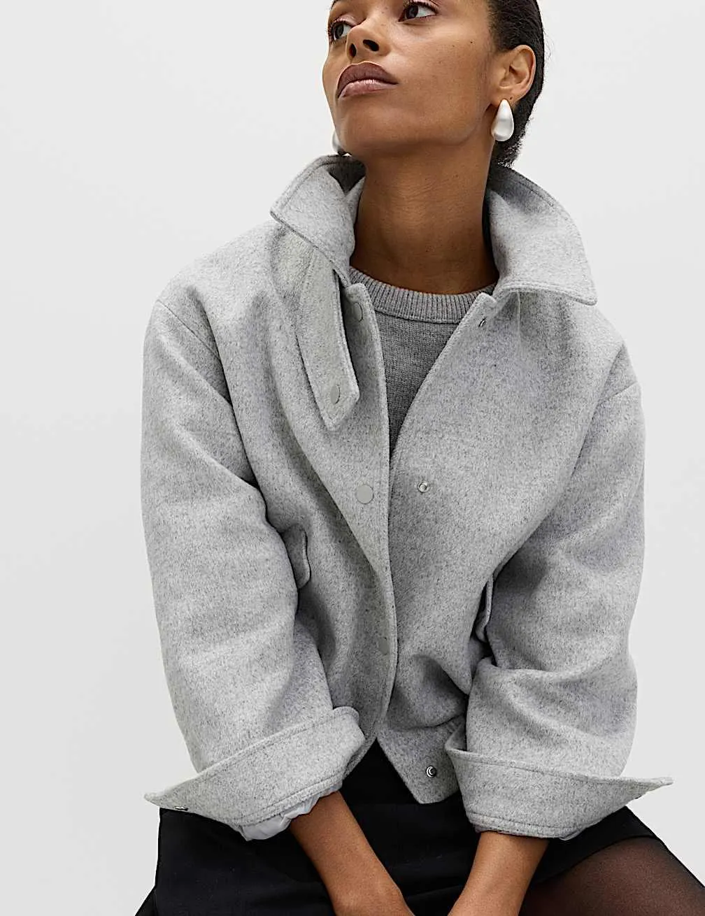 Textured Bomber Jacket with Wool