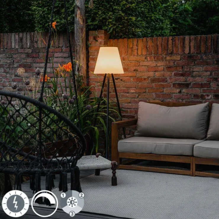 Modern kültéri állólámpa, fekete IP44, LED-del a szolár - Virginia