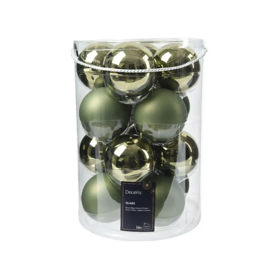 Decoris 140841 Kerstballen Glas Mix - 16 Stuks