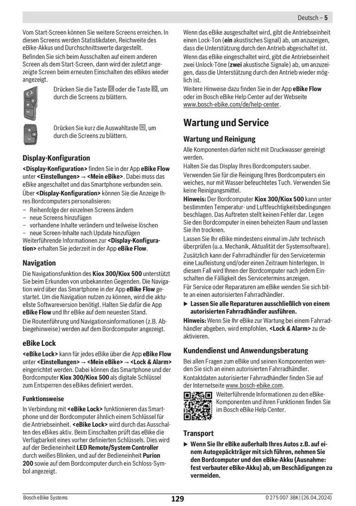 Electric Bike Manual van 12 februari tot 12 augustus 2025 - folder pagina 129