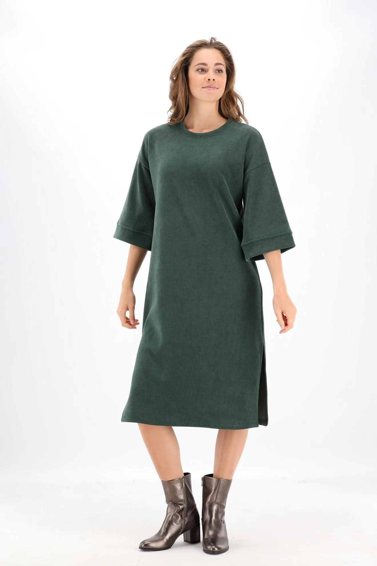 Groene rib jurk