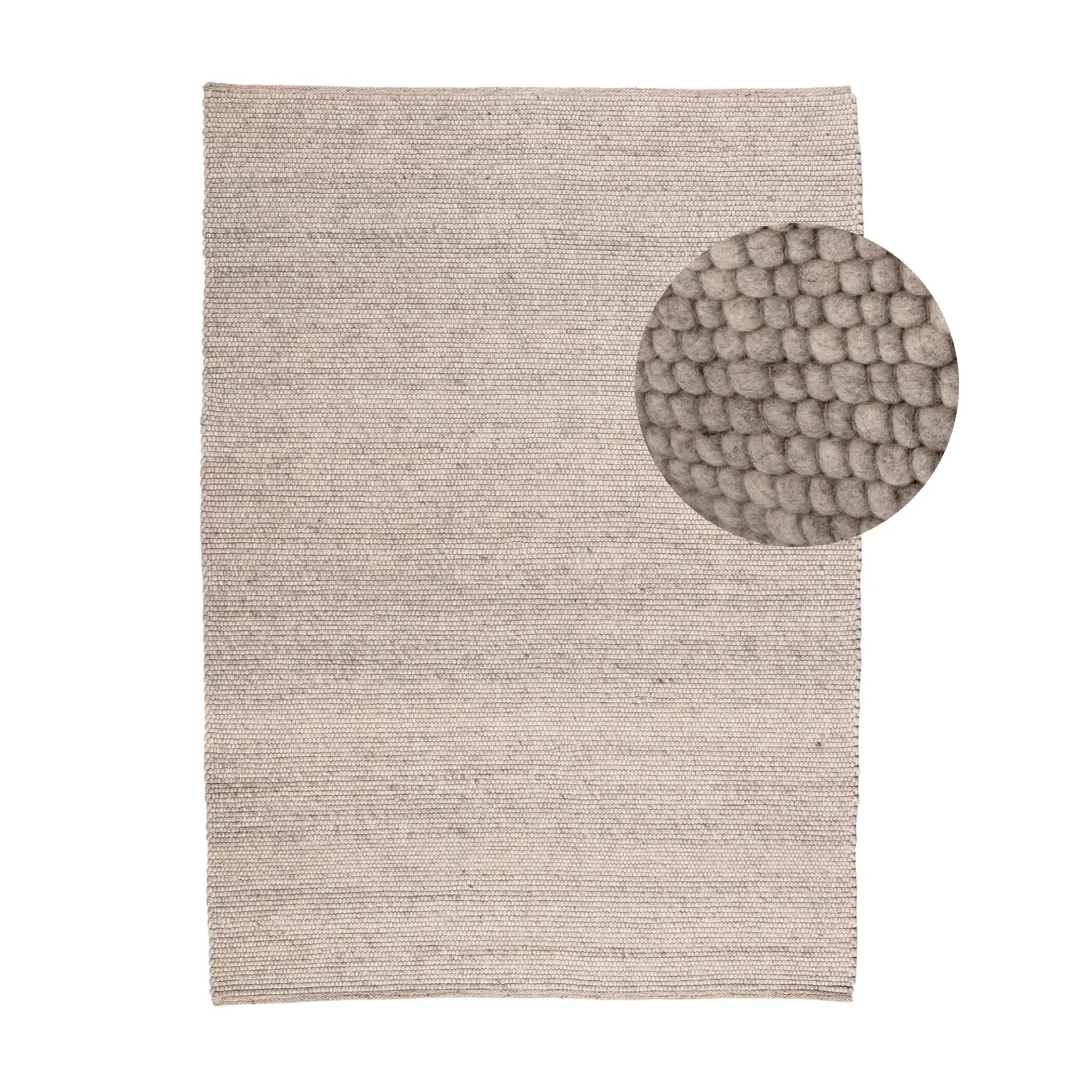 by fonQ Dots Wollen Vloerkleed 160 x 230 cm - Lichtgrijs