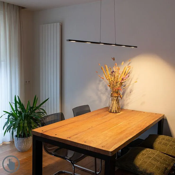 Design hanglamp zwart incl. LED met touchdimmer - Platina