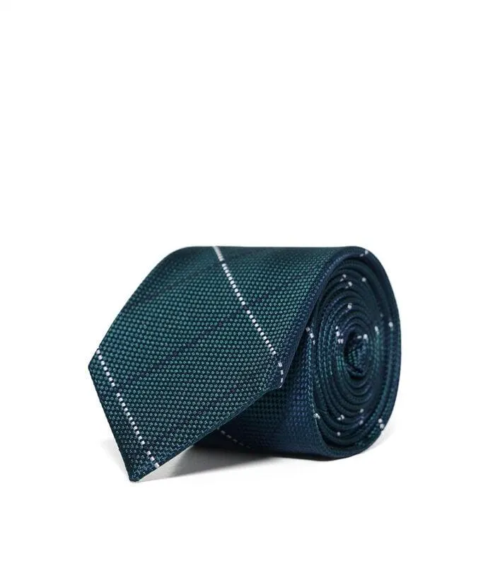 Zijden stropdas met ruitpatroon en Polo Club-logo