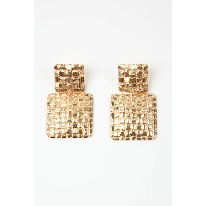 Oorbellen dubbel vierkant