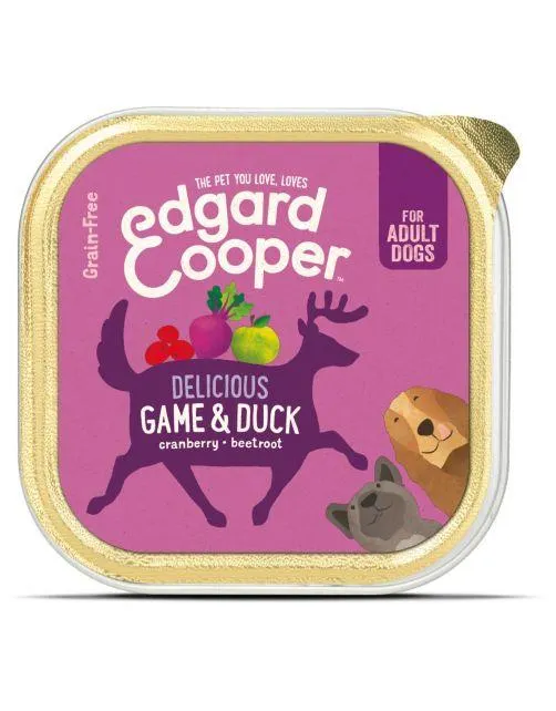 Edgard&Cooper Kuipje Game Duck Adult - Hondenvoer - Wild Eend Cranberry 150 g Graanvrij