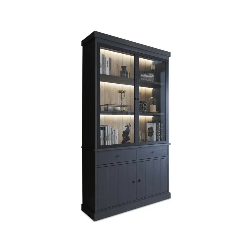 Vitrinekast CASTELLO 4D-2L Zwarte Eik