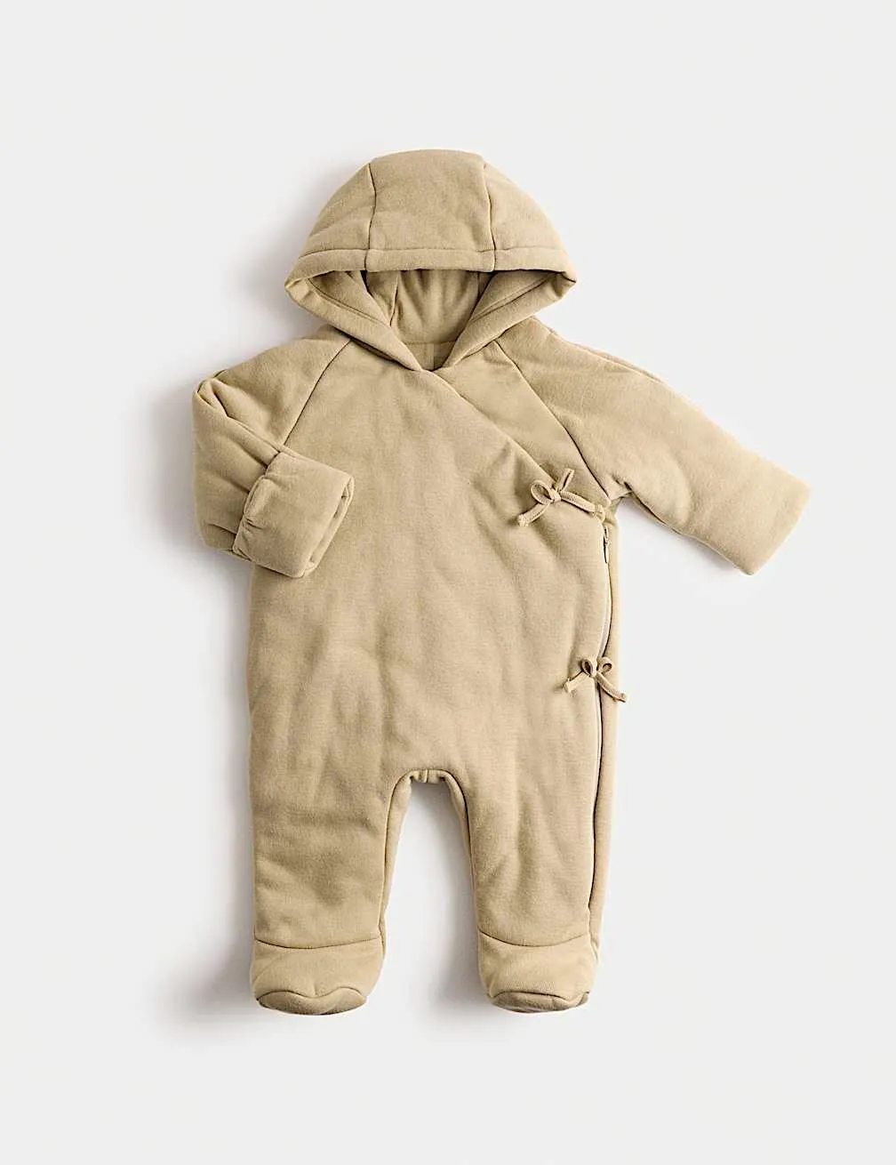 Cotton Rich Hooded Wrap Pramsuit (0-12 Mths)