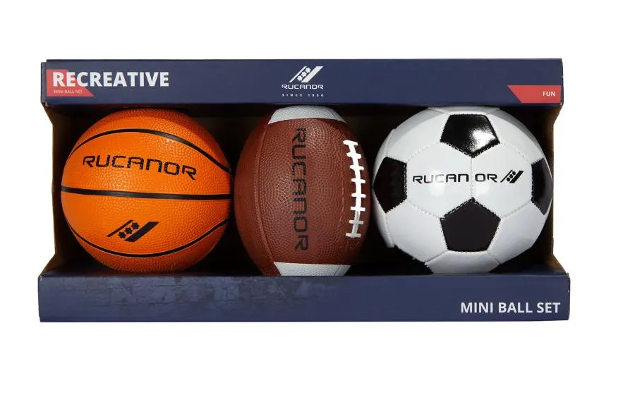 Rucanor Mini Ballenset 3 Stuks Junior Oranje/Bruin/Wit