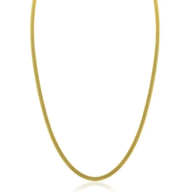 ZINZI gold plated zilveren popcorn ketting 3mm breed 42cm ZIC2765G