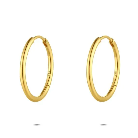 Oorbellen in 18kt verguld zilver, ronde vorm