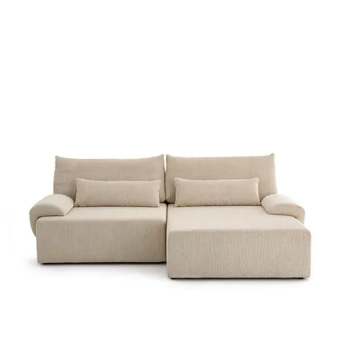 Canapé d'angle convertible velours côtelé Maona