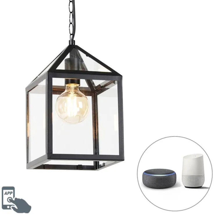 Smart buiten hanglamp zwart IP23 incl. Wifi G95 - Amsterdam