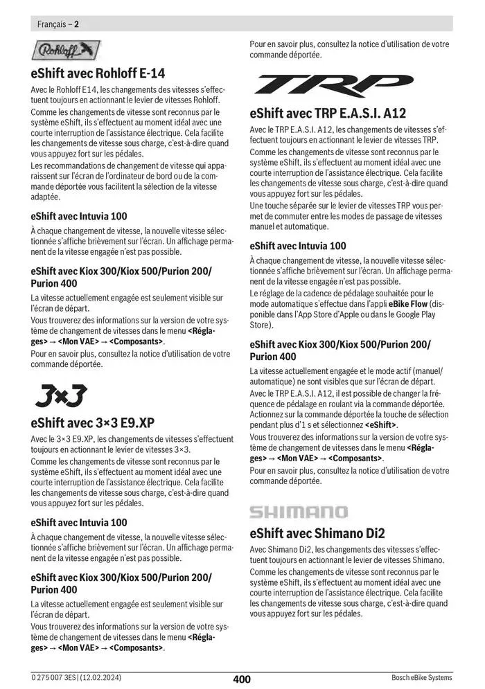 Electric Bike Manual van 12 februari tot 12 augustus 2025 - folder pagina 400