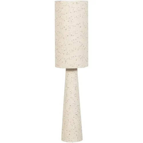 WOOOD vloerlamp Loft - Metaal/Bouclé - Naturel Met Stippen 130xØ30 cm