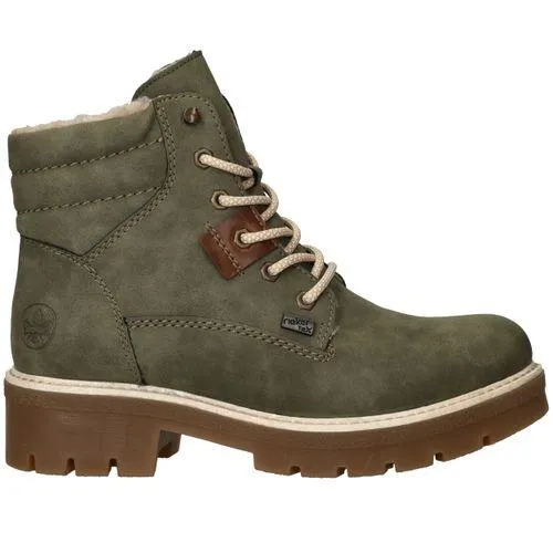 Rieker Veterboots Groen Dames