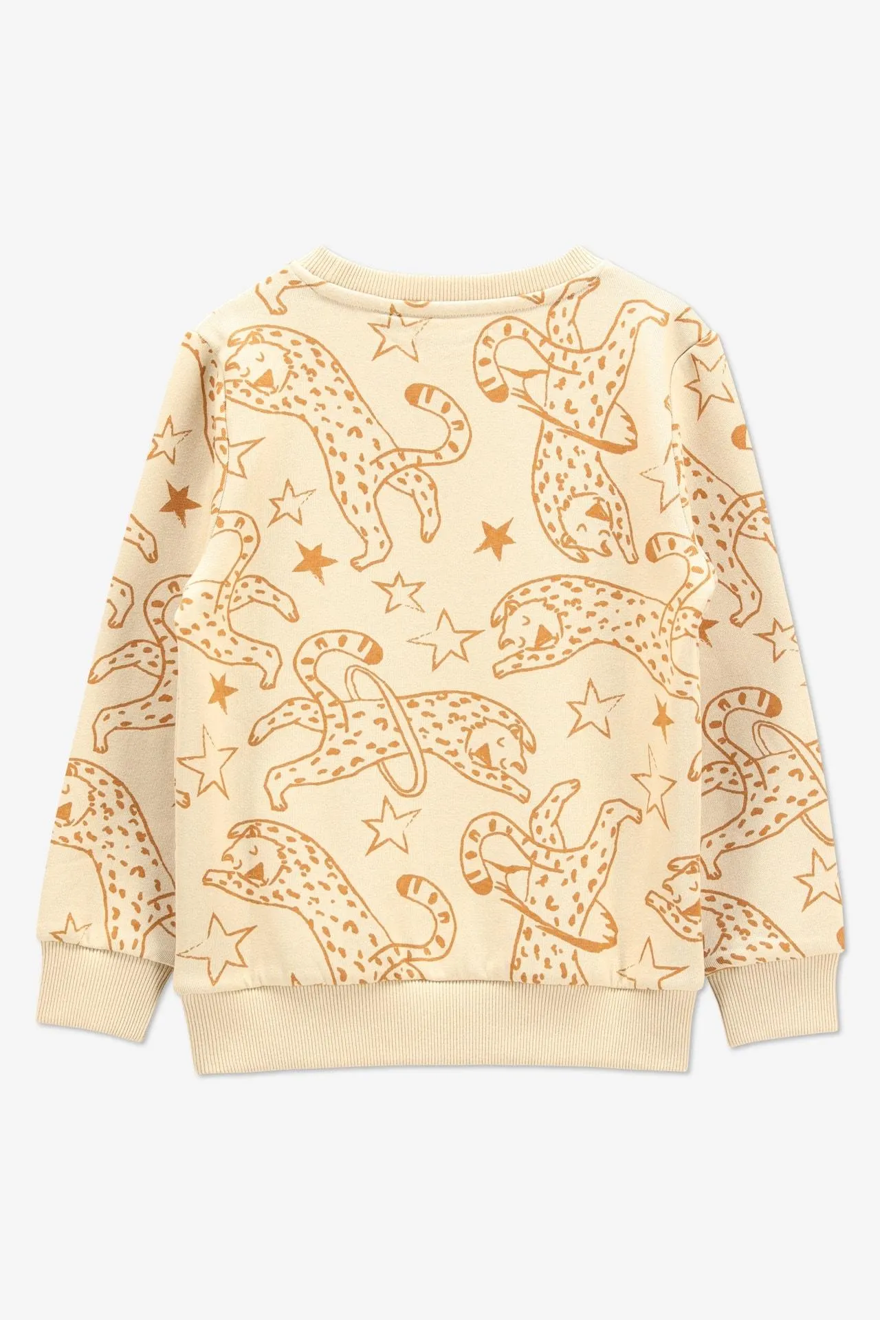 Lichtbruine sweater met circusprint