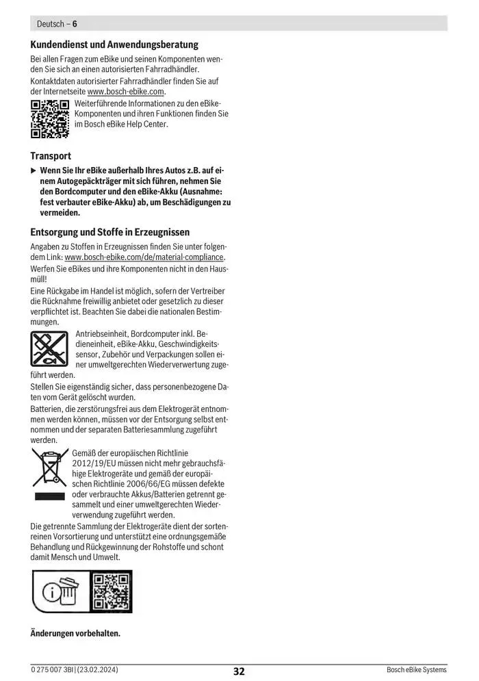 Electric Bike Manual van 12 februari tot 12 augustus 2025 - folder pagina 32