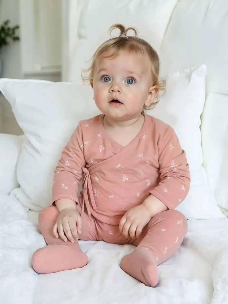 Ensemble naissance fleuri - rose