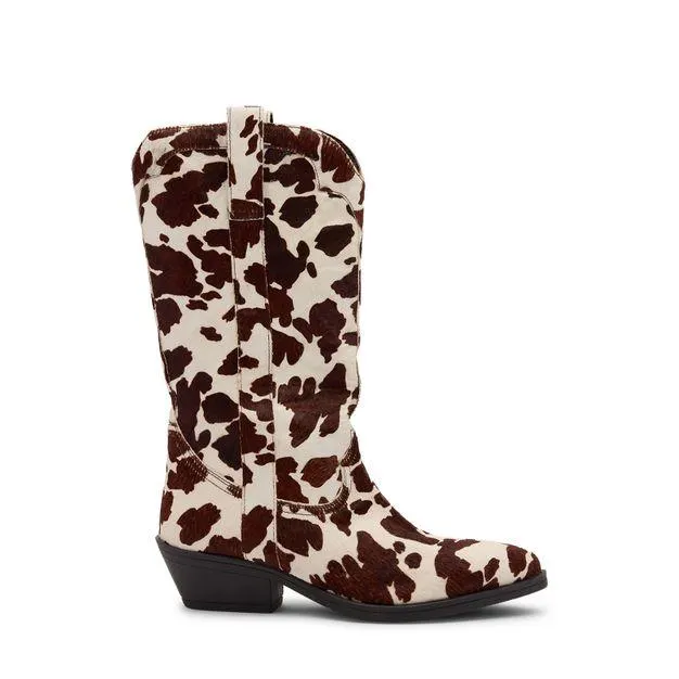 Bruine cow print cowboylaarzen