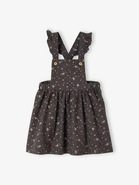 Robe-salopette en coton gratté bébé - anthracite