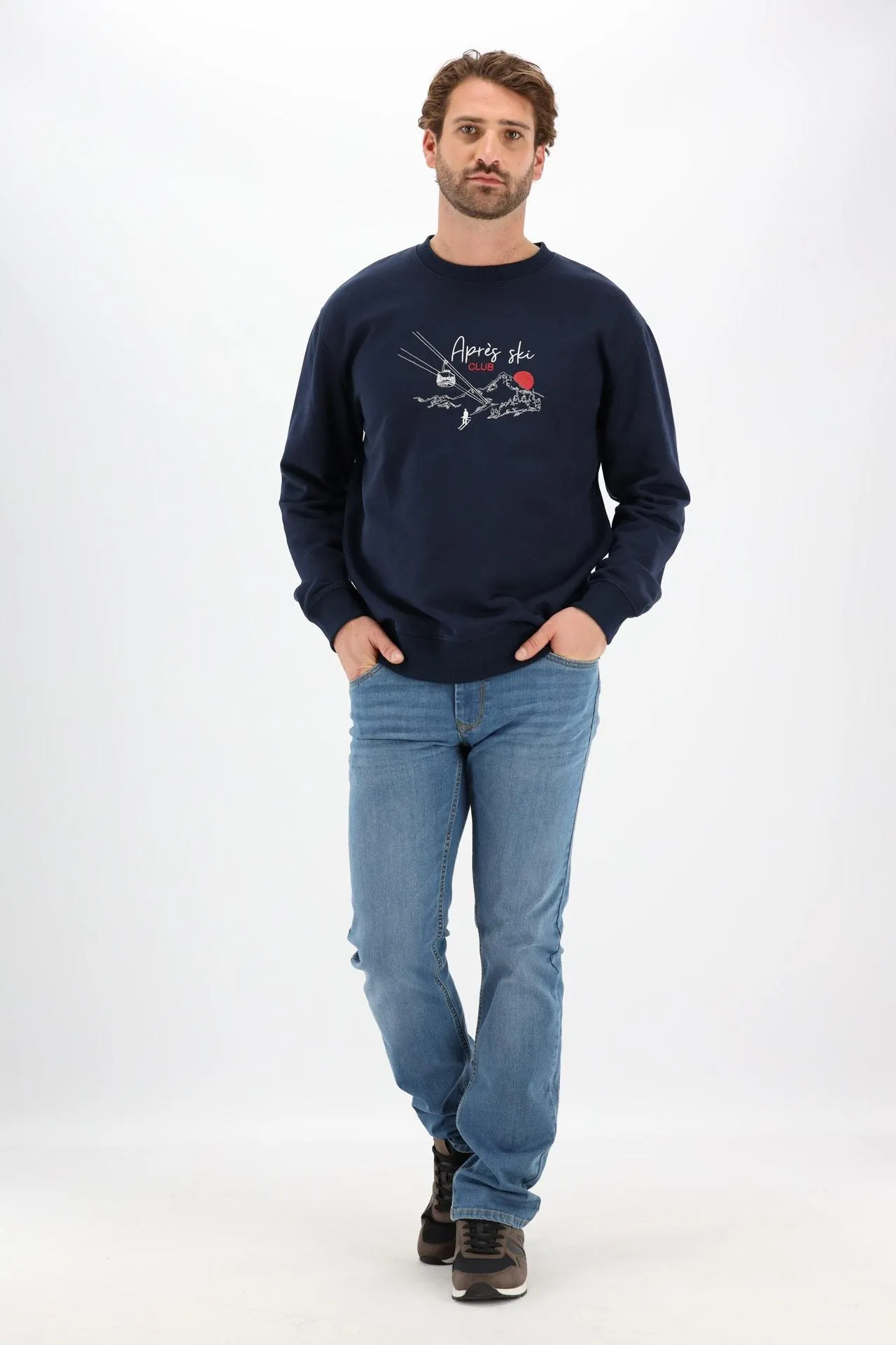 Donkerblauwe sweater Après Ski