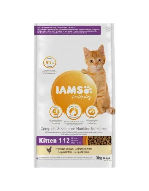 Iams Kitten & Junior Kip - Kattenvoer - 3 kg