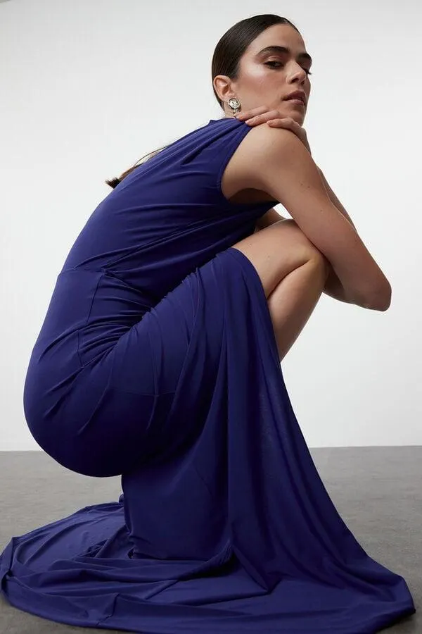 Vestido largo drapeado