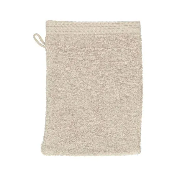 Washandje, Recycled katoen, Licht zand, 15 x 21 cm